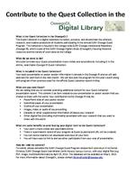 Contribute to the Quest Collection in the Oswego Digital Library